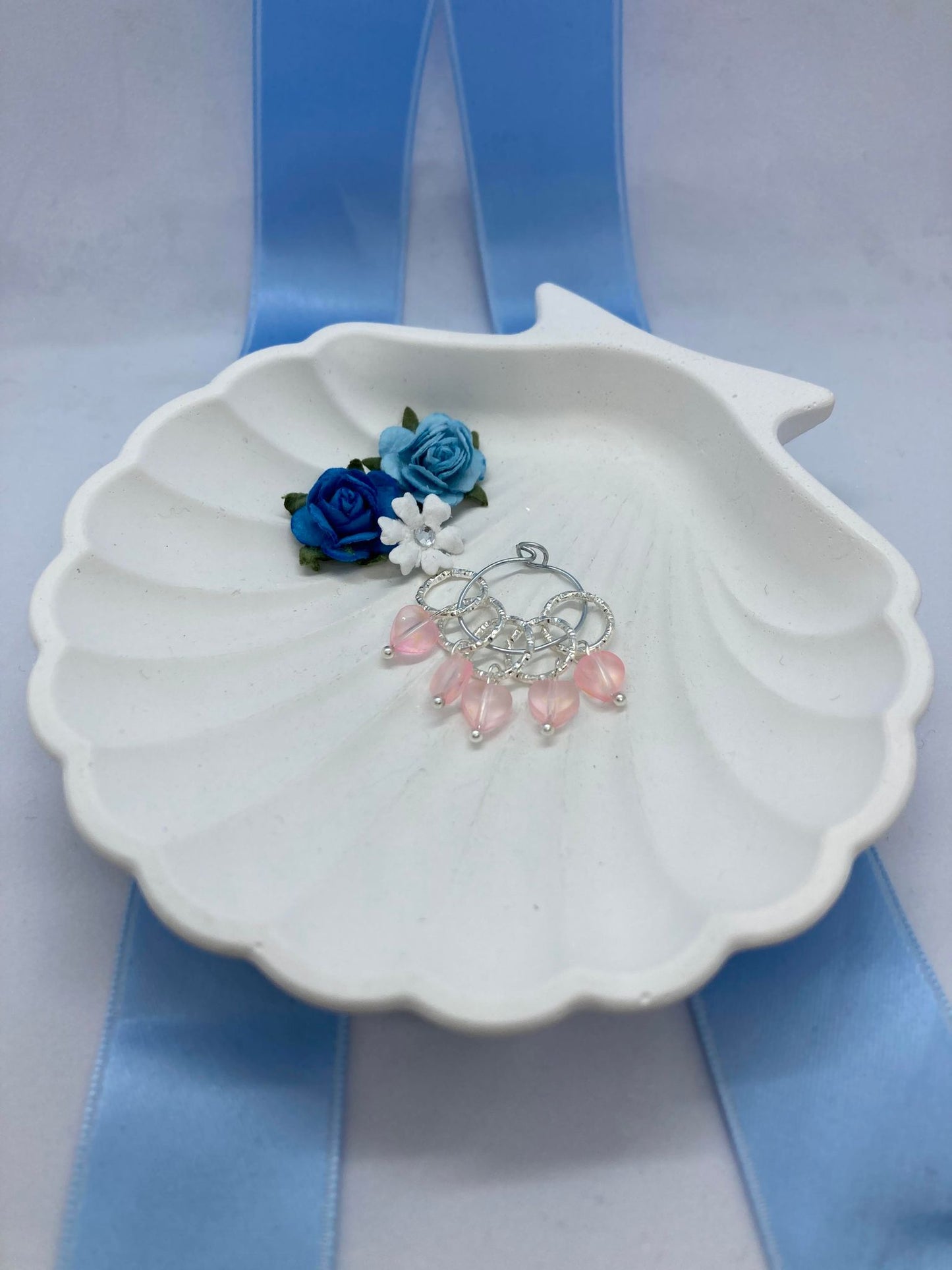 Rosa hjerter med gullflak