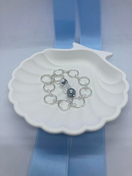 Strikkefisk Sølv perler