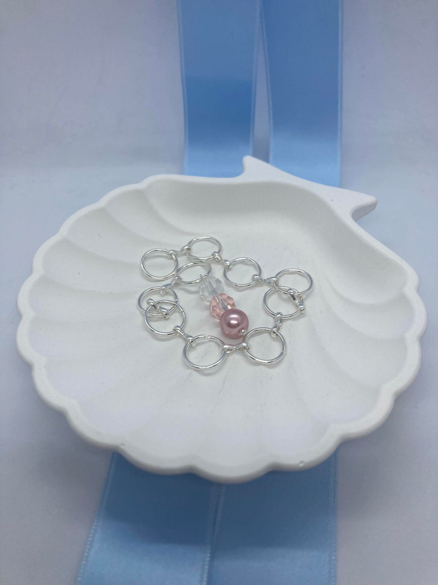 Strikkefisk Rosa perler